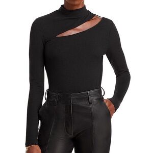 Aqua Cut Out Rib Knit Top